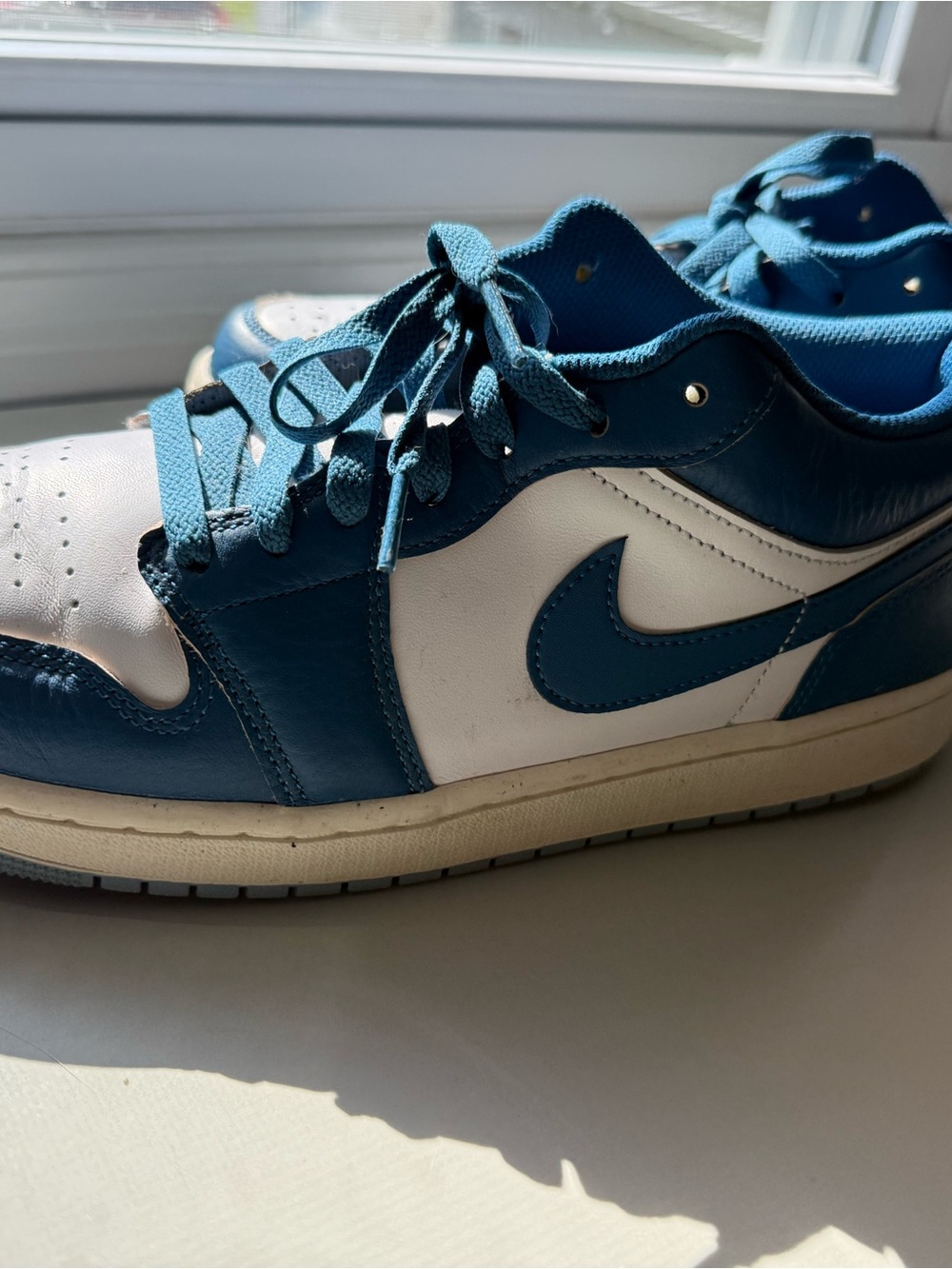 Nike Air Jordan Men’s Blue and White Low-Top Sneakers